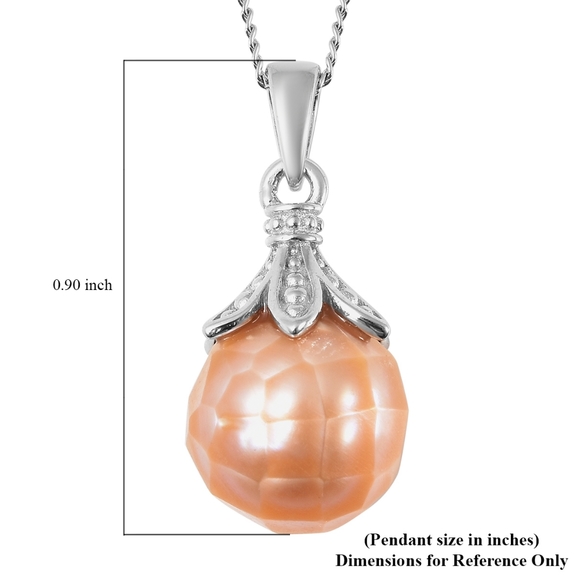 10MM PEACH EDISON PEARL NECKLACE - Picture 3 of 4